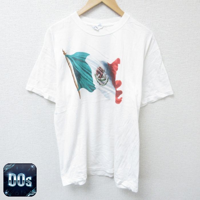 【50%OFF】00s 半袖Tシャツ メキシコ国旗 ホワイト XL | 古着