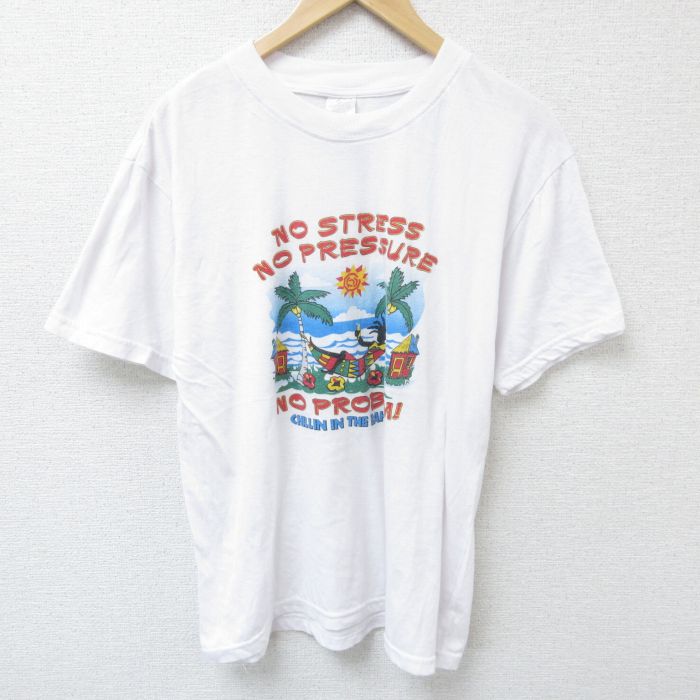 L★古着 半袖 ビンテージ Tシャツ メンズ 00年代 00s バハマ クルーネック 白 ホワイト 25jun10 中古