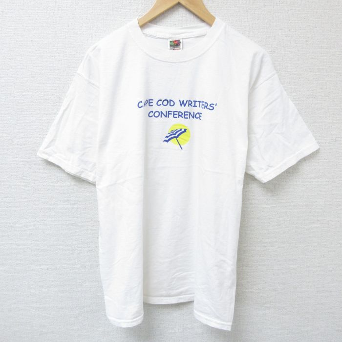 XL★古着 フルーツオブザルーム 半袖 ビンテージ Tシャツ メンズ 00年代 00s パラソル コットン クルーネック 白 ホワイト 25jun10 中古