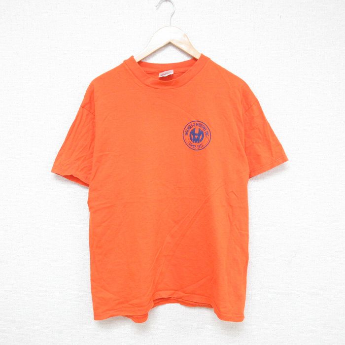 L★古着 ヘインズ Hanes 半袖 ビンテージ Tシャツ メンズ 00年代 00s MH コットン クルーネック オレンジ 25jun10 中古