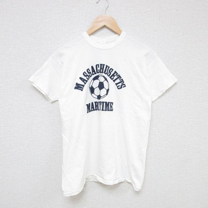 M★古着 ラッセル 半袖 ビンテージ Tシャツ メンズ 70年代 70s サッカー コットン クルーネック 白 ホワイト 【spe】 25jun10 中古