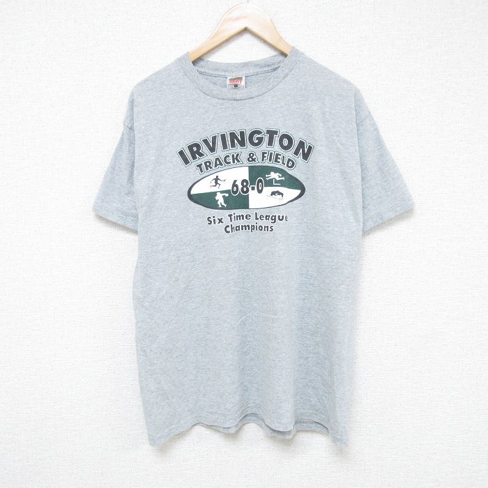 XL★古着 フルーツオブザルーム 半袖 ビンテージ Tシャツ メンズ 00年代 00s 陸上 クルーネック グレー 霜降り 25jun10 中古