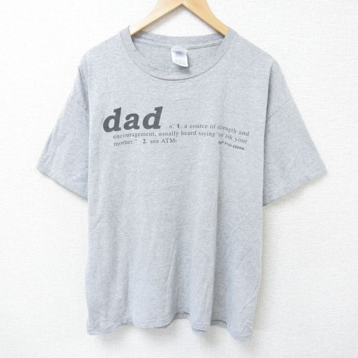 00s 半袖Tシャツ メッセージ グレー XL | 古着