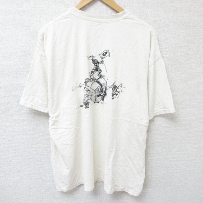 XL★古着 半袖 ビンテージ Tシャツ メンズ 00年代 00s 海賊 大きいサイズ コットン クルーネック 白 ホワイト 25jun11 中古