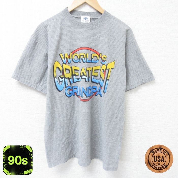 【50%OFF】グランパ 90s 半袖Tシャツ 霜降り グレー L | 古着
