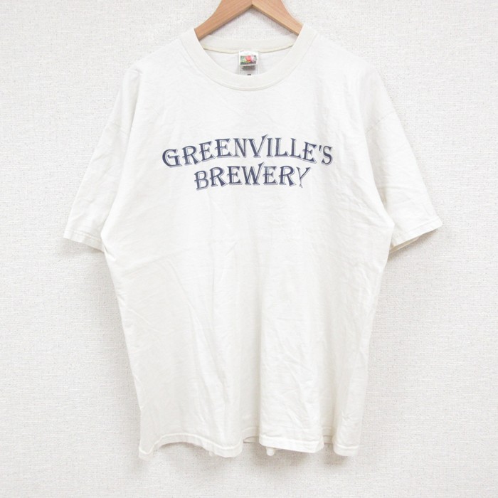 XL★古着 フルーツオブザルーム 半袖 ビンテージ Tシャツ メンズ 90年代 90s ブルーリッジ コットン クルーネック 白 ホワイト 25jun11 中古