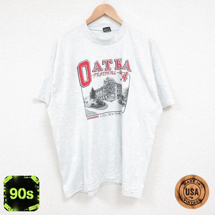 【50%OFF】フルーツオブザルーム 90s 半袖Tシャツ OATKA グレー XL | 古着