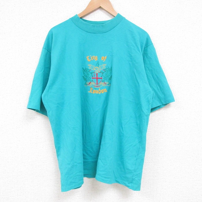 90s 半袖Tシャツ ロンドン刺繍 グリーン XL | 古着