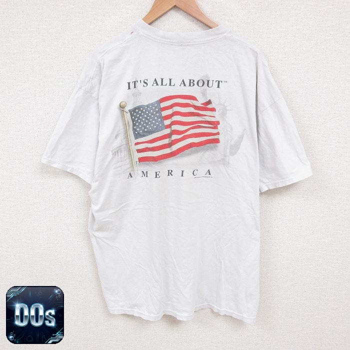 【50%OFF】00s 半袖Tシャツ 星条旗 ホワイト XL | 古着