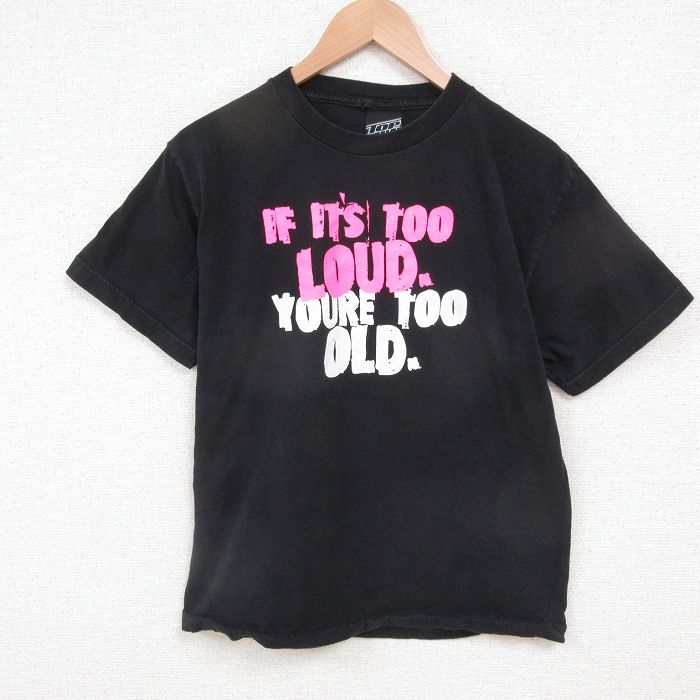 L★古着 半袖 ビンテージ Tシャツ メンズ 00年代 00s LOUD コットン クルーネック 黒 ブラック 25jun11 中古