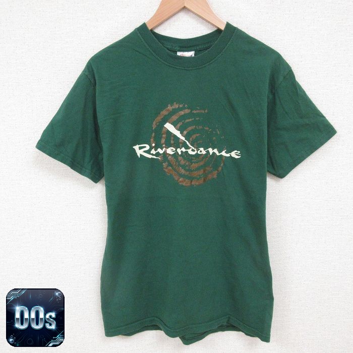 ヘインズ 00s 半袖Tシャツ リバーダンス グリーン M | 古着