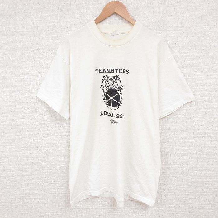 L★古着 半袖 ビンテージ Tシャツ メンズ 90年代 90s 馬 クルーネック USA製 紺 ネイビー 25jun11 中古