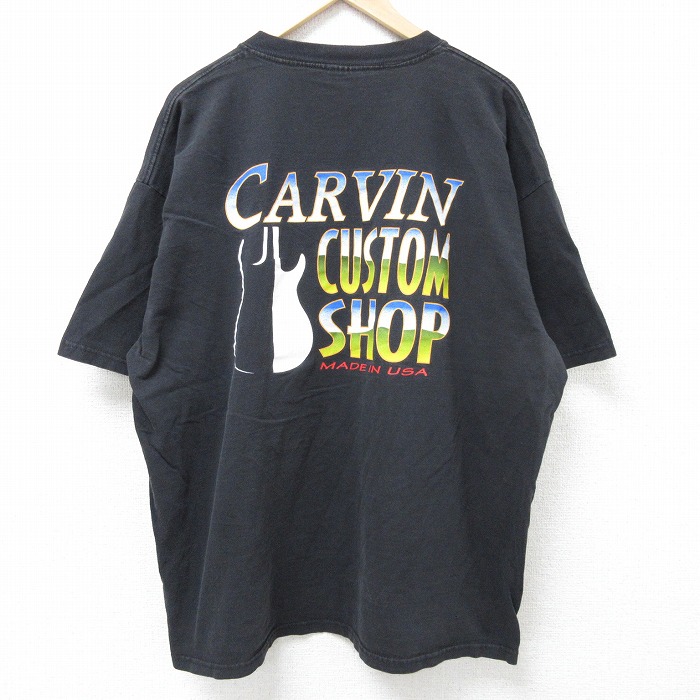 【50%OFF】XL★古着 半袖 ビンテージ Tシャツ メンズ 00年代 00s CARVIN 大きいサイズ コットン クルーネック 黒 ブラック 25jun11 中古