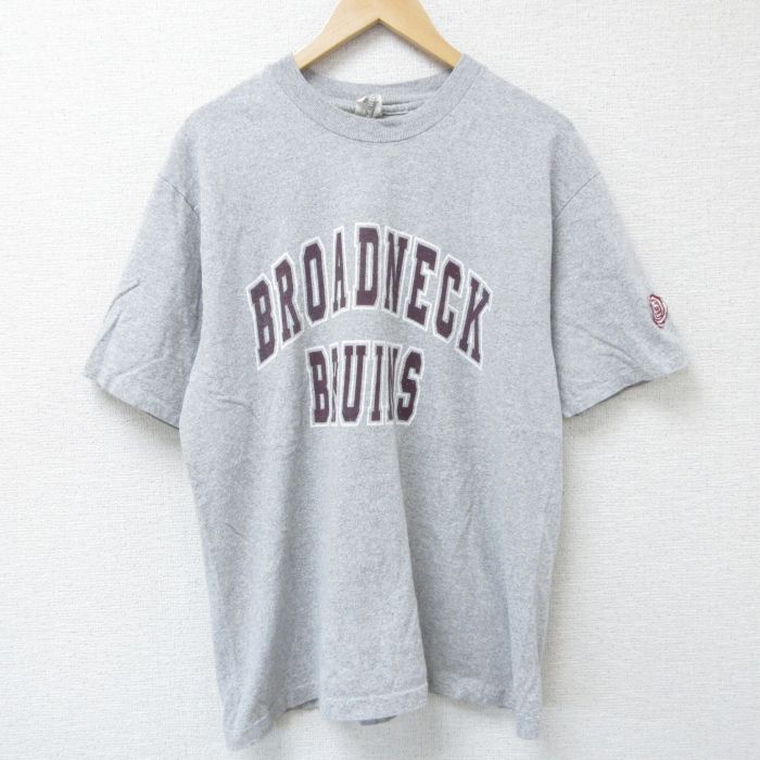 L★古着 半袖 ビンテージ Tシャツ メンズ 90年代 90s BRUINS クルーネック USA製 グレー 霜降り 25jun12 中古