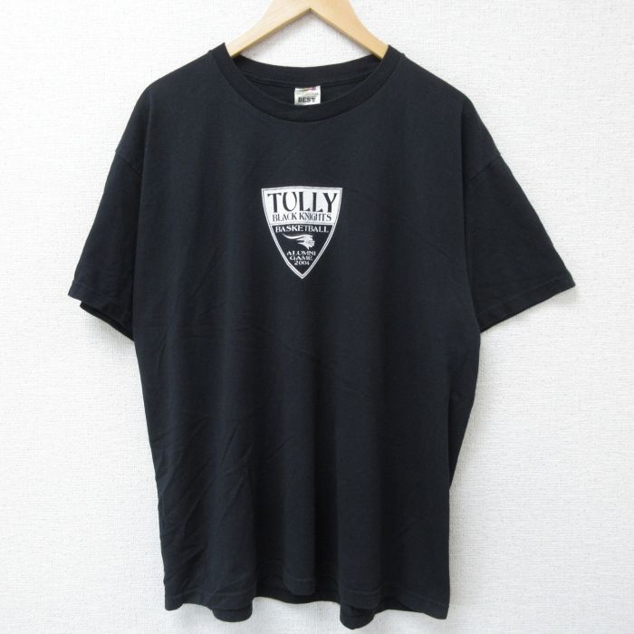 XL★古着 フルーツオブザルーム 半袖 ビンテージ Tシャツ メンズ 00年代 00s バスケットボール クルーネック 黒 ブラック 25jun12 中古