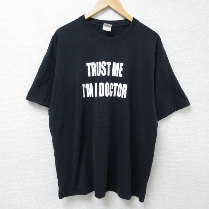XL★古着 半袖 ビンテージ Tシャツ メンズ 00年代 00s ドクター 大きいサイズ コットン クルーネック 黒 ブラック 25jun12 中古