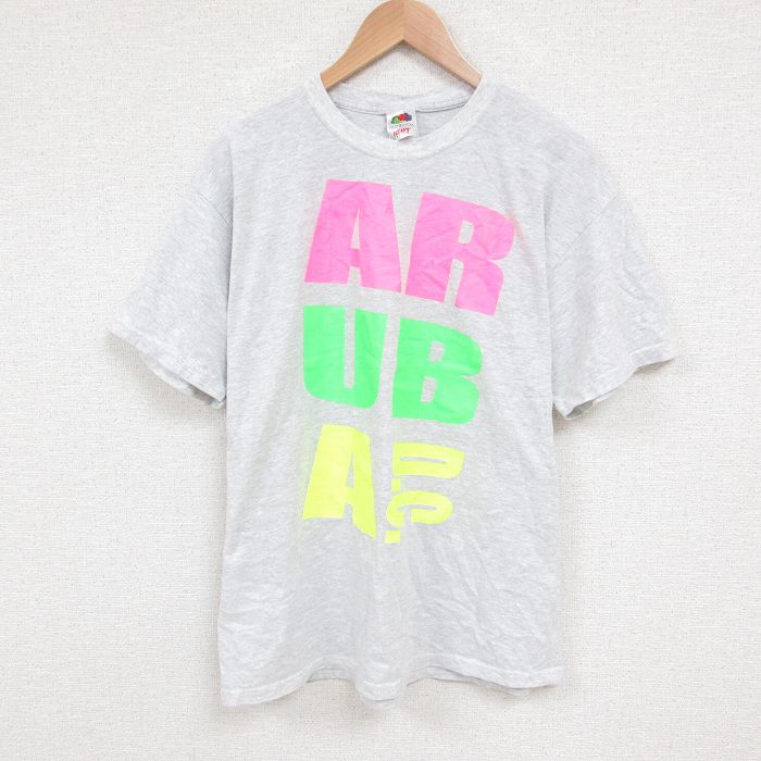 L★古着 フルーツオブザルーム 半袖 ビンテージ Tシャツ メンズ 00年代 00s AIR クルーネック 薄グレー 霜降り 25jun12 中古