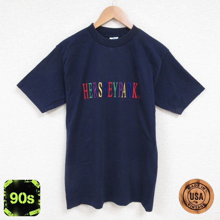 【50%OFF】90s 半袖Tシャツ HERSHEYPARK ネイビー M | 古着