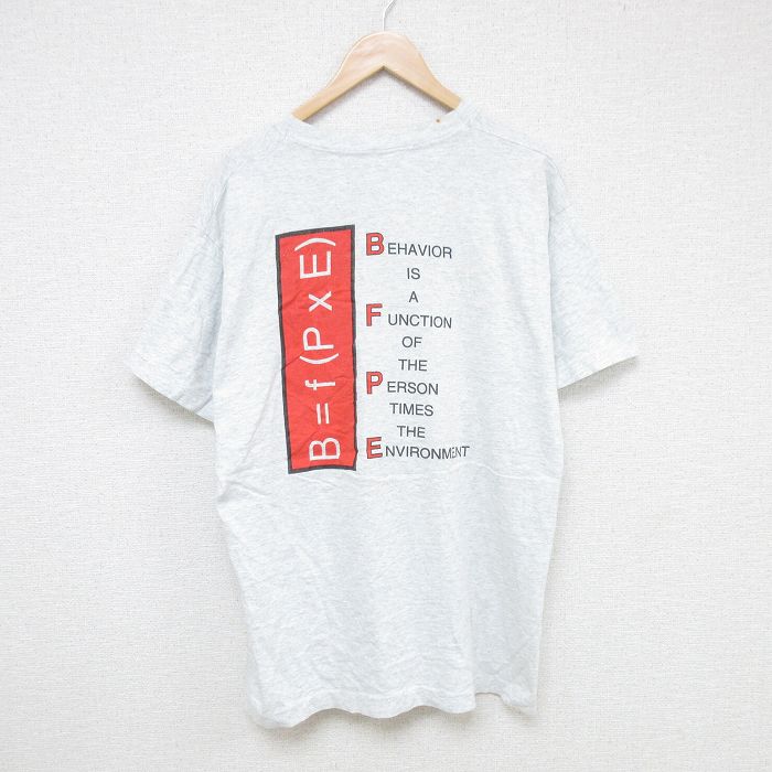 XL★古着 フルーツオブザルーム 半袖 ビンテージ Tシャツ メンズ 90年代 90s BEPE コットン クルーネック USA製 薄グレー 霜降り 【spe】 25jun14 中古