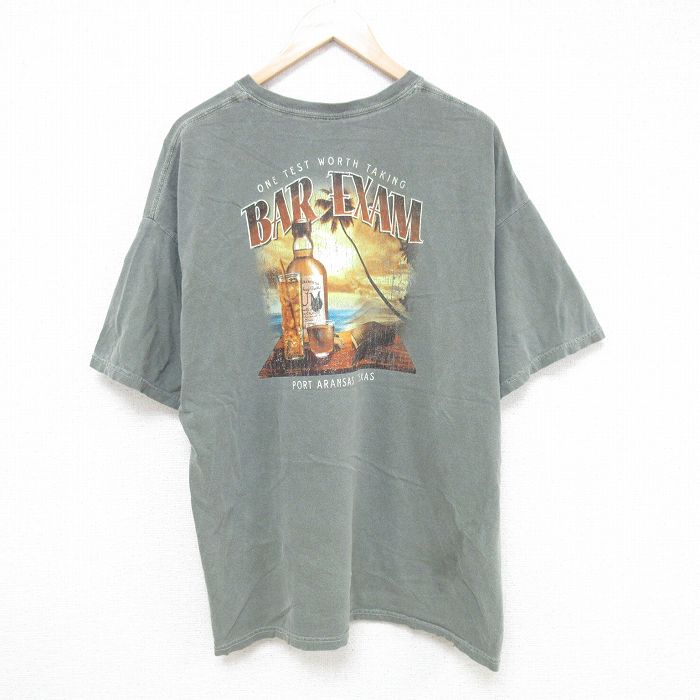 【50%OFF】XL★古着 半袖 ビンテージ Tシャツ メンズ 00年代 00s テキサス 大きいサイズ コットン クルーネック 薄緑 グリーン 25jun14 中古