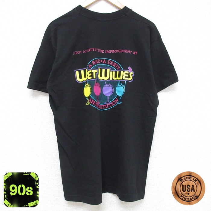 【50%OFF】フルーツオブザルーム 90s 半袖Tシャツ WET ブラック L | 古着
