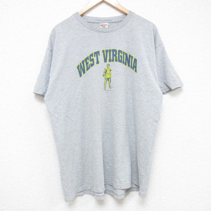 XL★古着 フルーツオブザルーム 半袖 ビンテージ Tシャツ メンズ 00年代 00s ウエストバージニア クルーネック グレー 霜降り 25jun17 中古