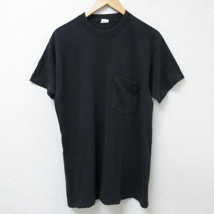 M★古着 フルーツオブザルーム 半袖 ビンテージ Tシャツ メンズ 90年代 90s 無地 コットン クルーネック USA製 黒 ブラック 25jun17 中古