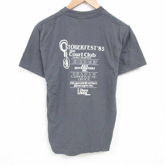 M★古着 半袖 ビンテージ Tシャツ メンズ 80年代 80s エクテロン クルーネック USA製 グレー 25jun20 中古