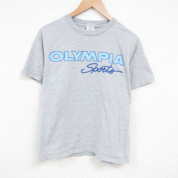 L★古着 半袖 ビンテージ Tシャツ メンズ 00年代 00s オリンピア クルーネック USA製 グレー 霜降り 25jun20 中古