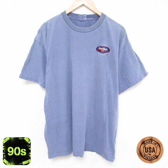 【50%OFF】90s 半袖Tシャツ ハードロックカフェ ネイビー XL | 古着
