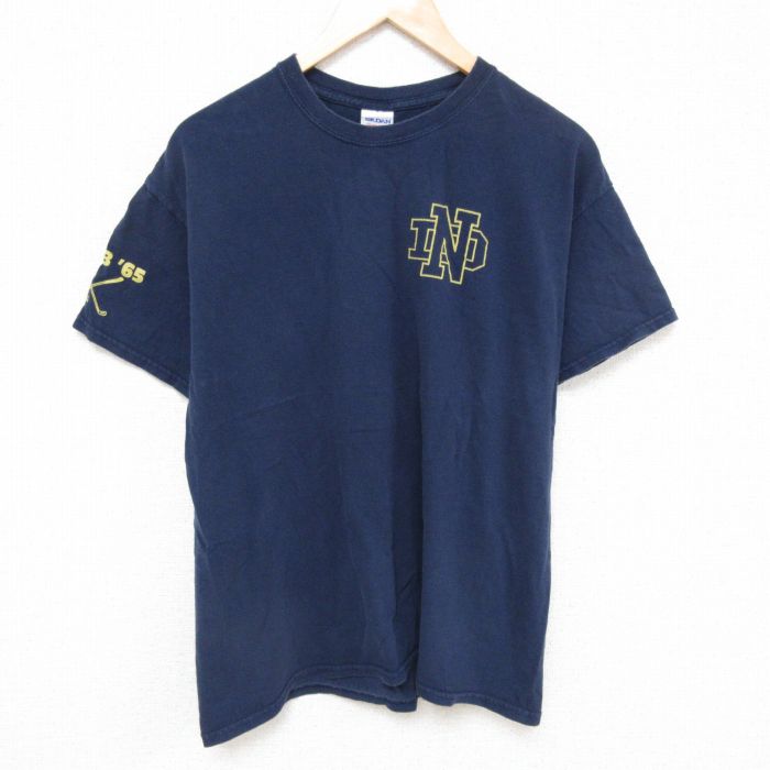 L★古着 半袖 ビンテージ Tシャツ メンズ 00年代 00s ND コットン クルーネック 紺 ネイビー 25jun21 中古