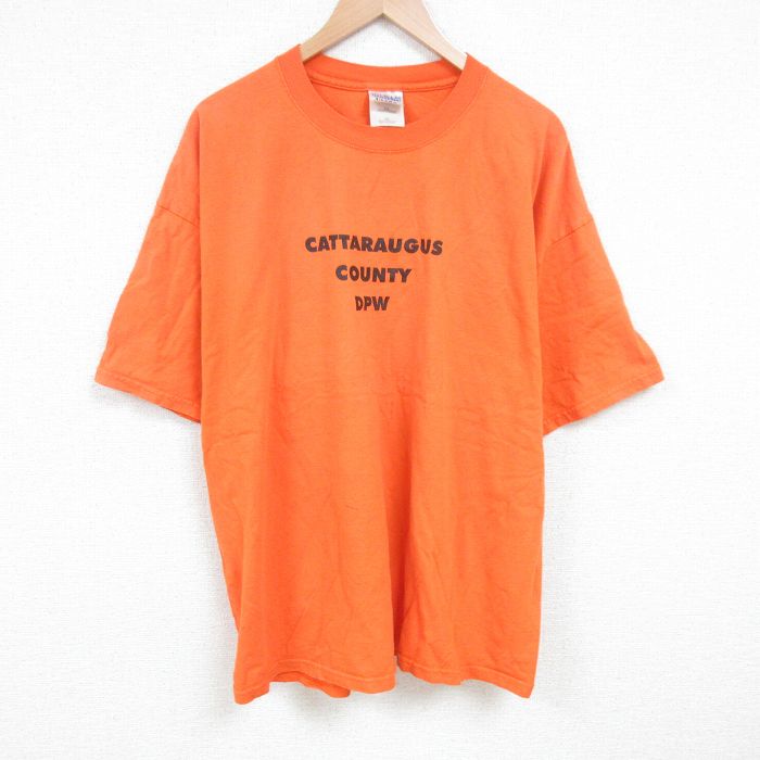 XL★古着 半袖 ビンテージ Tシャツ メンズ 00年代 00s DPW 大きいサイズ コットン クルーネック オレンジ 25jun21 中古