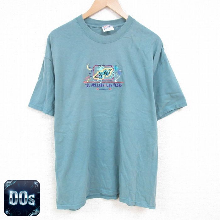 【50%OFF】ヘインズ 00s 半袖Tシャツ 仮面 グリーン XL | 古着
