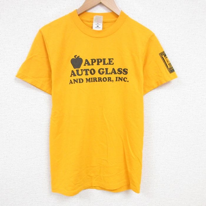 【50%OFF】S★古着 フルーツオブザルーム 半袖 ビンテージ Tシャツ メンズ 00年代 00s アップル クルーネック 濃黄 イエロー 25jun21 中古
