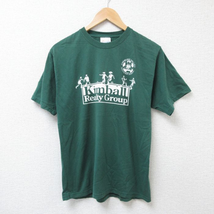 M★古着 ヘインズ Hanes 半袖 ビンテージ Tシャツ メンズ 00年代 00s Kimball クルーネック 緑 グリーン 25jun21 中古