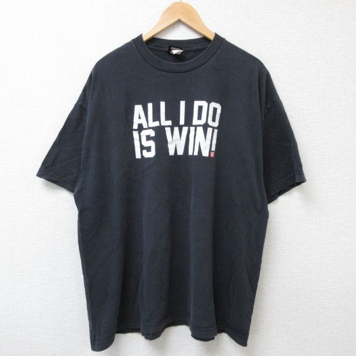 XL★古着 半袖 ビンテージ Tシャツ メンズ 00年代 00s ALL 大きいサイズ コットン クルーネック 黒 ブラック 25jun21 中古