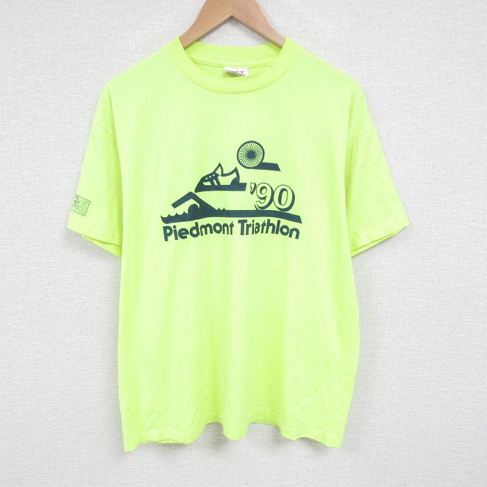 【50%OFF】XL★古着 半袖 ビンテージ Tシャツ メンズ 90年代 90s トライアスロン ペプシ 大きいサイズ クルーネック USA製 黄 イエロー 【spe】 25jun26 中古