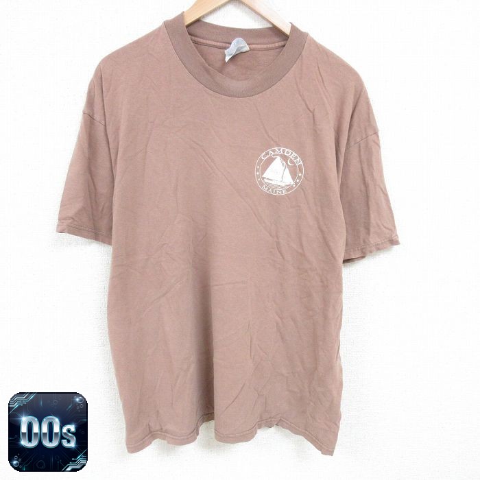 【50%OFF】ヘインズ 00s 半袖Tシャツ ヨット ブラウン XL | 古着
