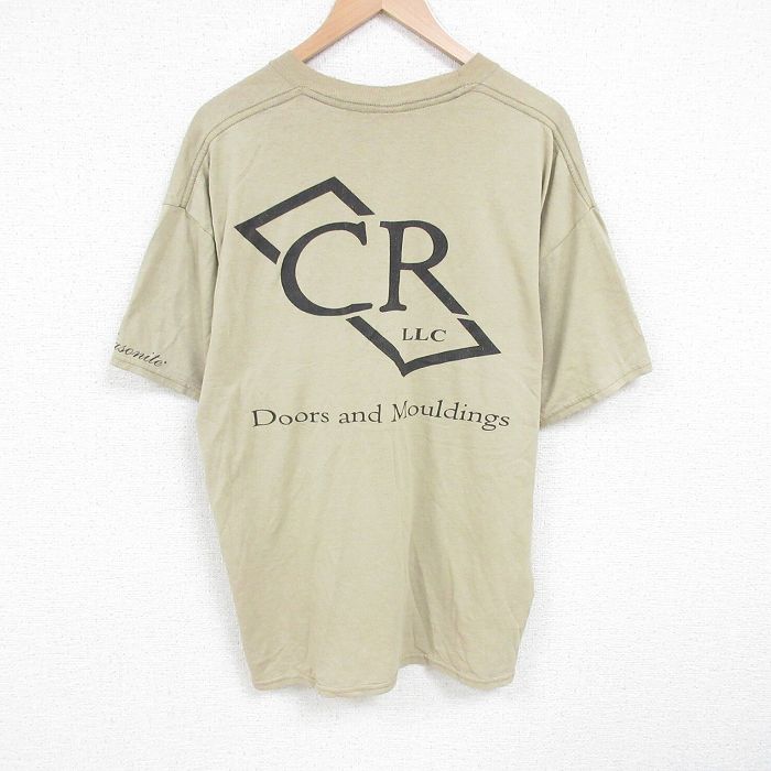 00s 半袖Tシャツ CR ベージュ XL | 古着