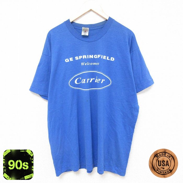 【50%OFF】フルーツオブザルーム 90s 半袖Tシャツ Carrier ブルー XL | 古着