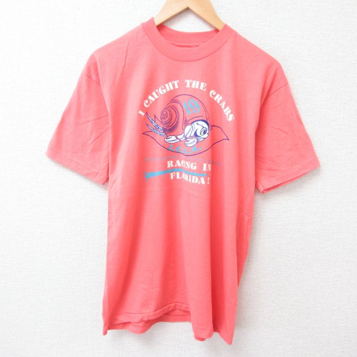 ヘインズ 80s 半袖Tシャツ ヤドカリ ピンク L | 古着