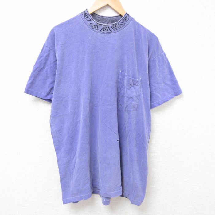 ホビー 90s 半袖Tシャツ 胸ポケット付き パープル XL | 古着