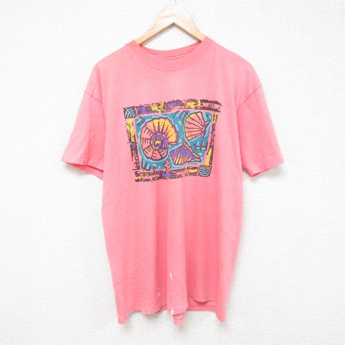 ヘインズ 80s 半袖Tシャツ 貝 ピンク L | 古着