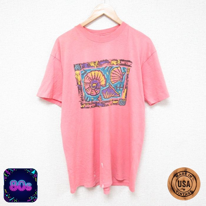 【50%OFF】ヘインズ 80s 半袖Tシャツ 貝 ピンク L | 古着