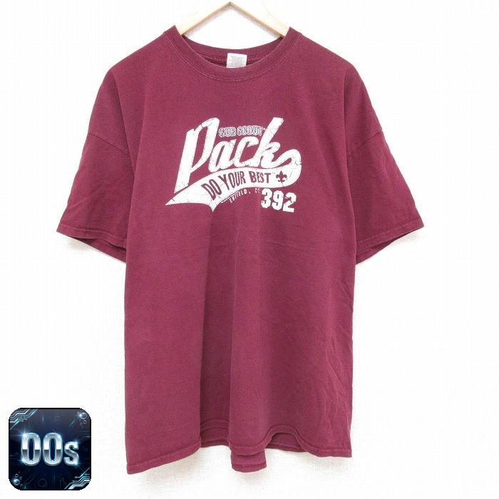 【50%OFF】00s 半袖Tシャツ Pack バーガンディ XL | 古着