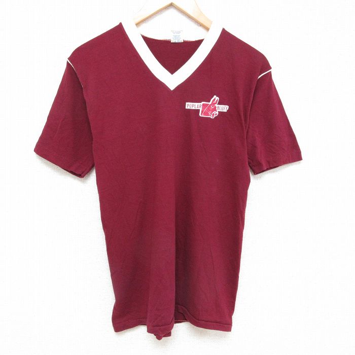 80s 半袖Tシャツ 馬 バーガンディ M | 古着