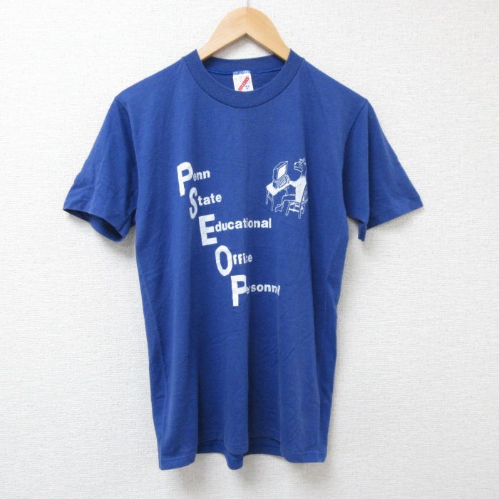 【50%OFF】S★古着 ジャージーズ 半袖 ビンテージ Tシャツ キッズ ボーイズ 子供服 80年代 80s PSEOP クルーネック USA製 青 ブルー 25jun25 中古 メンズ