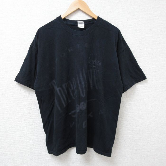 XL★古着 半袖 ビンテージ Tシャツ メンズ 00年代 00s ウォッカ 大きいサイズ コットン クルーネック 黒 ブラック 25jun25 中古