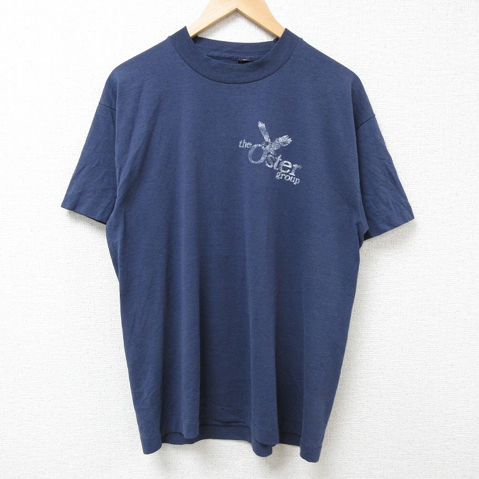L★古着 フルーツオブザルーム 半袖 ビンテージ Tシャツ メンズ 90年代 90s 鳥 クルーネック USA製 紺 ネイビー 25jul05 中古