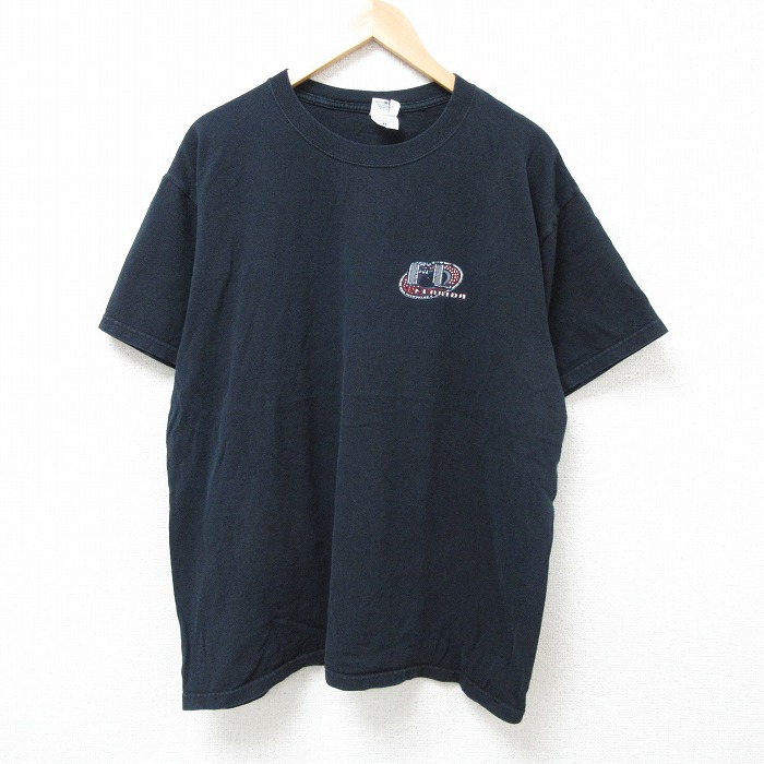 XL★古着 半袖 ビンテージ Tシャツ メンズ 00年代 00s フロリダ コットン クルーネック 黒 ブラック 25jul05 中古